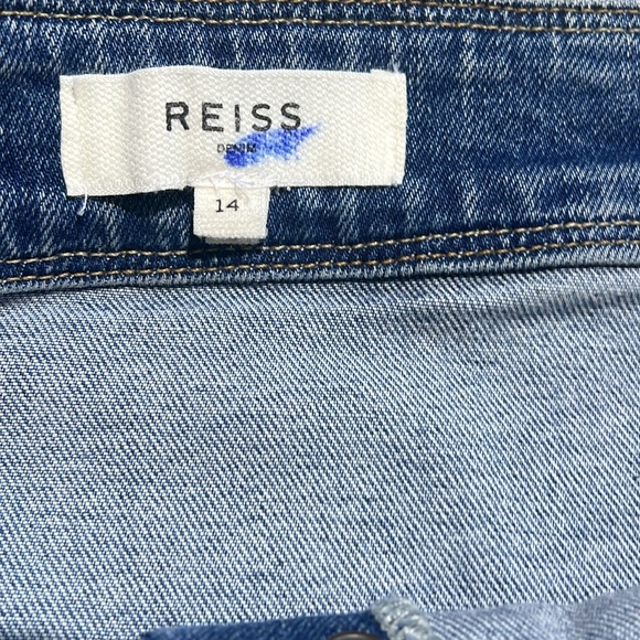 REISS Kaleigh Denim Mini Skirt Size 14 - Picture 9 of 12
